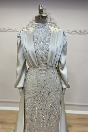 Açelya Kapaklı Tesettür Abiye - FioraofDress - tesettur - abiye - 48 - BEJ - hijab - evening - dress