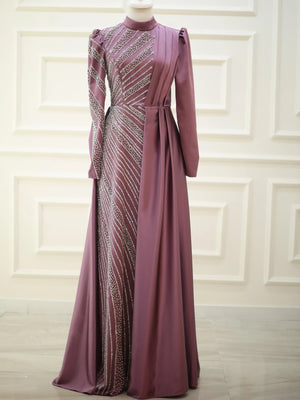 Adel Tesettür Abiye - FioraofDress - tesettur - abiye - Gül Kurusu - 48 - hijab - evening - dress