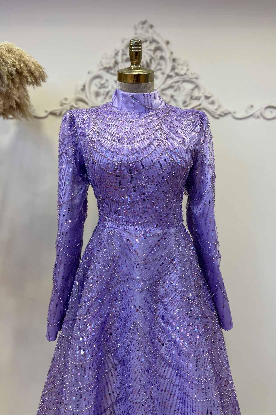 Alinda Tesettür Abiye Lila - FioraofDress - tesettur - abiye - 48 - LİLA - hijab - evening - dress