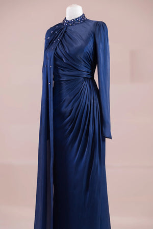 Aven Tesettür Abiye - FioraofDress - tesettur - abiye - LACİVERT - 38 - hijab - evening - dress