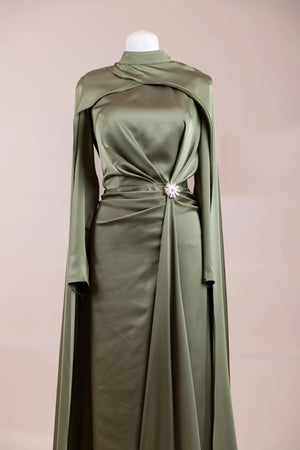 Ayza Tesettür Abiye - FioraofDress - tesettur - abiye - haki - 38 - hijab - evening - dress