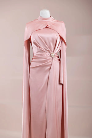 Ayza Tesettür Abiye - FioraofDress - tesettur - abiye - Pudra - 38 - hijab - evening - dress