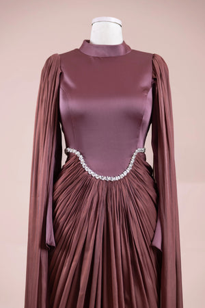 Belin Tesettür Abiye - FioraofDress - tesettur - abiye - bery burgundy - 36 - hijab - evening - dress