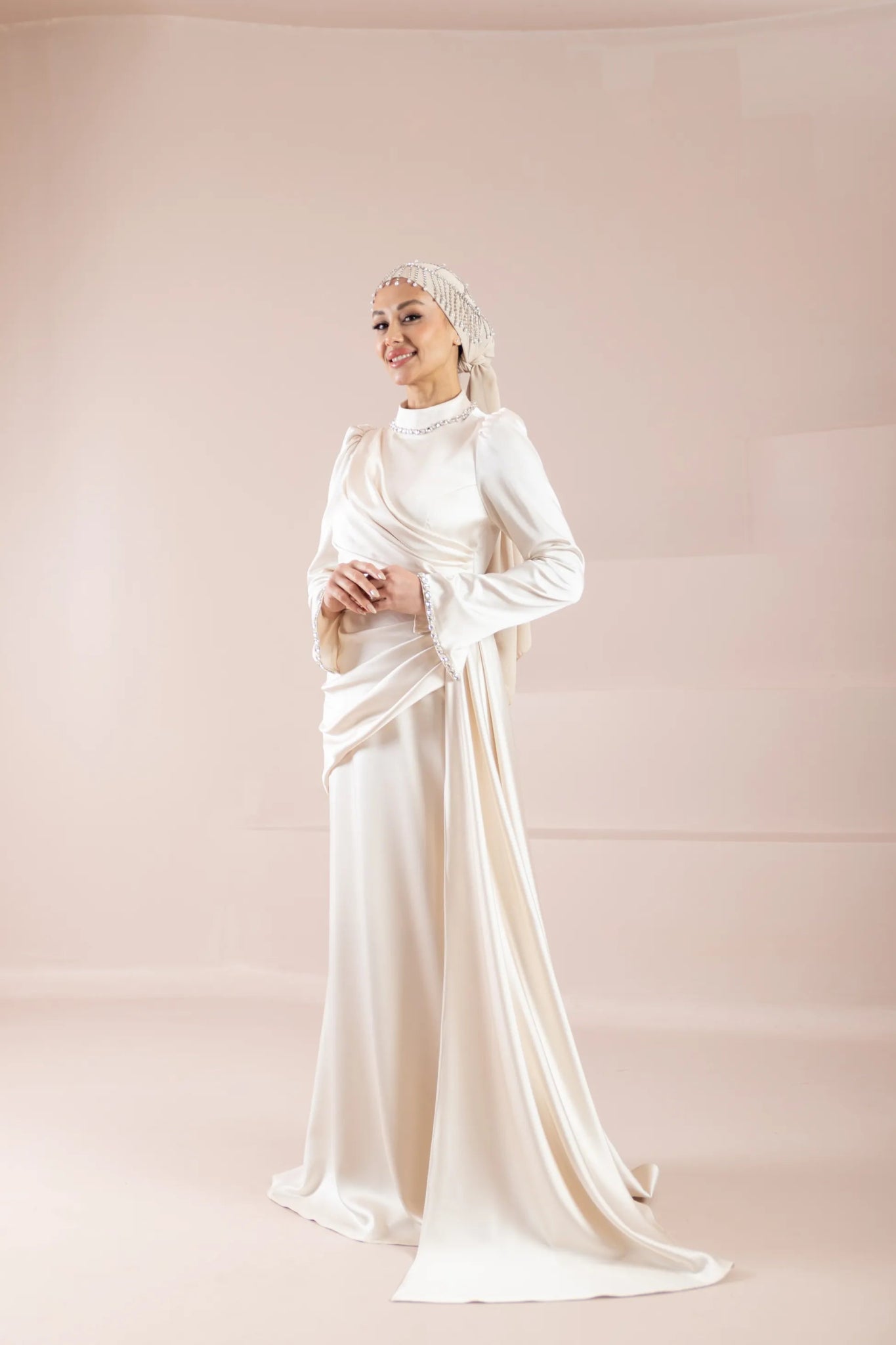 Beril Tesettür Abiye - FioraofDress - tesettur - abiye - bejj - 38 - hijab - evening - dress