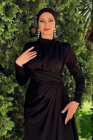 Berra - FioraofDress - tesettur - abiye - Siyahh - 36 - hijab - evening - dress