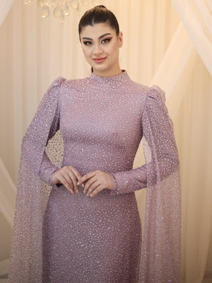 Camelia Tesettür Abiye - FioraofDress - tesettur - abiye - 48 - Pudra - hijab - evening - dress