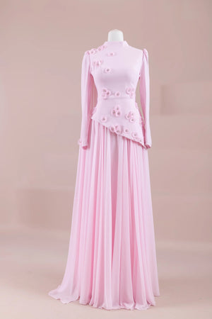 Çeliva Tesettür Abiye - FioraofDress - tesettur - abiye - PEMBE - 38 - hijab - evening - dress