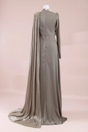 Daisy Tesettür Abiye - FioraofDress - tesettur - abiye - haki - 36 - hijab - evening - dress