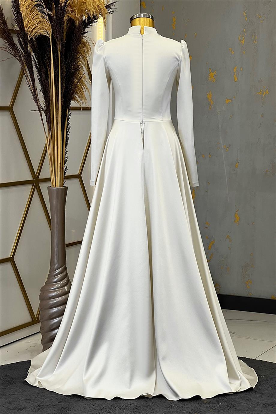 Damla Tesettür Abiye Ekru - FioraofDress - tesettur - abiye - 48 - hijab - evening - dress