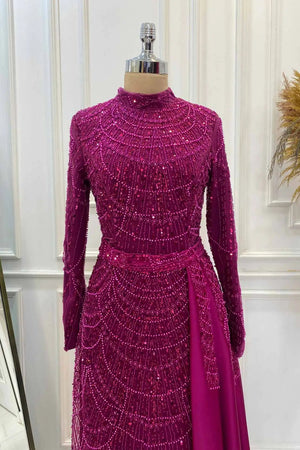 Diva Tesettür Abiye - FioraofDress - tesettur - abiye - FUŞYA - 36 - hijab - evening - dress