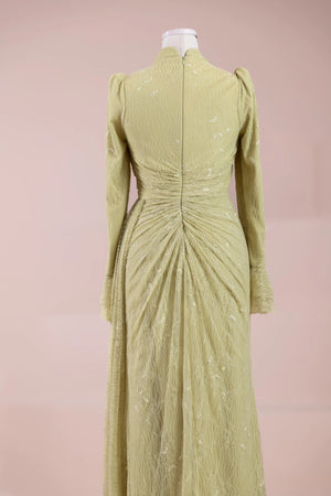 Dorey Tesettür Abiye - FioraofDress - tesettur - abiye - YAĞ YEŞİLİ - 38 - hijab - evening - dress