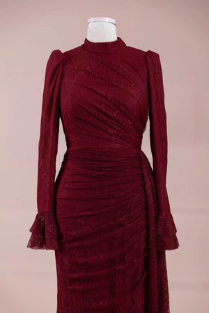 Dorey Tesettür Abiye - FioraofDress - tesettur - abiye - BORDO - 38 - hijab - evening - dress