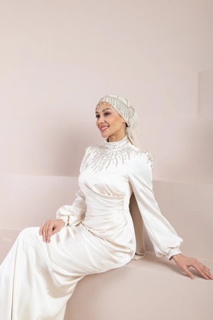 Duru Tesettür Abiye - FioraofDress - tesettur - abiye - Ekru - 38 - hijab - evening - dress