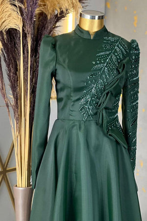 Ela Tesettür Abiye Zümrüt - FioraofDress - tesettur - abiye - 48 - hijab - evening - dress