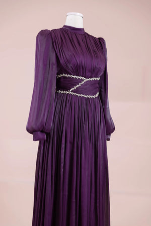 Elin Tesettür Abiye - FioraofDress - tesettur - abiye - Ametist Moru - 38 - hijab - evening - dress