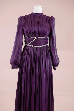 Elin Tesettür Abiye - FioraofDress - tesettur - abiye - Ametist Moru - 38 - hijab - evening - dress