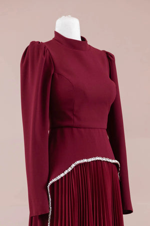 Elise Tesettür Abiye - FioraofDress - tesettur - abiye - BORDO - 38 - hijab - evening - dress