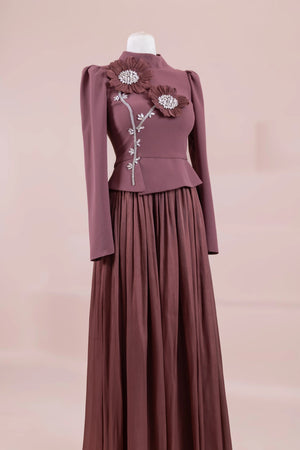 Elya Tesettür Abiye - FioraofDress - tesettur - abiye - bery burgundy - 38 - hijab - evening - dress