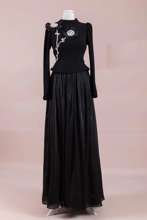 Elya Tesettür Abiye - FioraofDress - tesettur - abiye - Siyahh - 38 - hijab - evening - dress