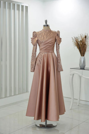 Endam Tesettür Abiye - FioraofDress - tesettur - abiye - 52 - rose - hijab - evening - dress