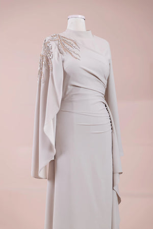 Enva Tesetür Abiye - FioraofDress - tesettur - abiye - BEJ - 38 - hijab - evening - dress