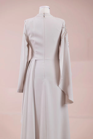 Enva Tesetür Abiye - FioraofDress - tesettur - abiye - BEJ - 38 - hijab - evening - dress