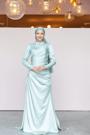 Ester Tesettür Abiye - FioraofDress - tesettur - abiye - 44 - Su Yeşili - hijab - evening - dress