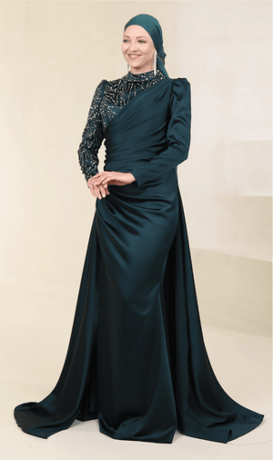Ester Tesettür Abiye - FioraofDress - tesettur - abiye - 44 - zümrüt - hijab - evening - dress
