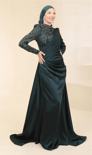 Ester Tesettür Abiye - FioraofDress - tesettur - abiye - 44 - zümrüt - hijab - evening - dress