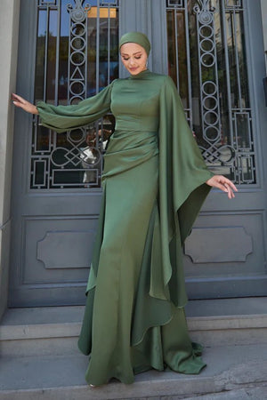 Eyşan Tesettür Abiye - FioraofDress - tesettur - abiye - haki - 36 - hijab - evening - dress