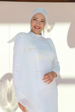 Farilya Tesettür Abiye - FioraofDress - tesettur - abiye - 38 - Ekru - hijab - evening - dress
