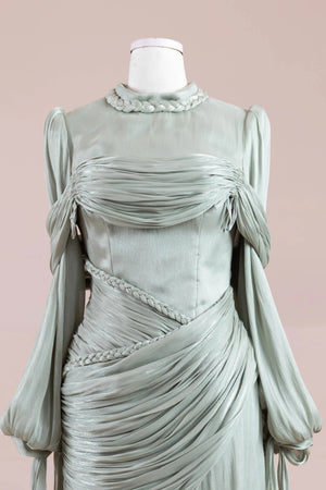 Galadriel Tesettür Abiye - FioraofDress - tesettur - abiye - mint yeşili - 38 - hijab - evening - dress