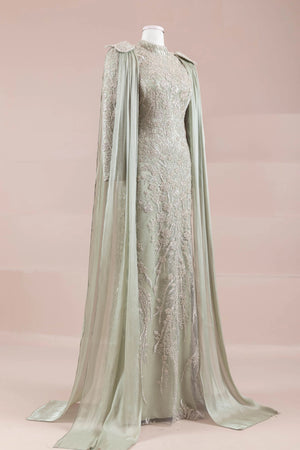 Glam Tesettür Abiye - FioraofDress - tesettur - abiye - mint - 38 - hijab - evening - dress