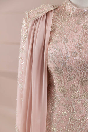 Glam Tesettür Abiye - FioraofDress - tesettur - abiye - Pudra - 38 - hijab - evening - dress