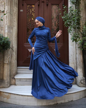 Gökçe Tesettür Abiye - FioraofDress - tesettur - abiye - LACİVERT - 34 - hijab - evening - dress