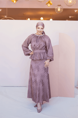 Grazia Tesettür Takım - FioraofDress - tesettur - abiye - 44 - Pudra - hijab - evening - dress