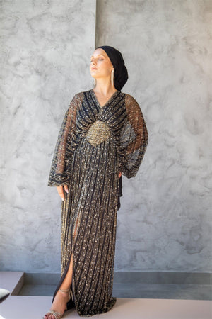 Handmade Embroidered AH1008 - FioraofDress - tesettur - abiye - 48 - hijab - evening - dress