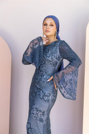 Handmade Embroidered AH1026 - FioraofDress - tesettur - abiye - 48 - hijab - evening - dress
