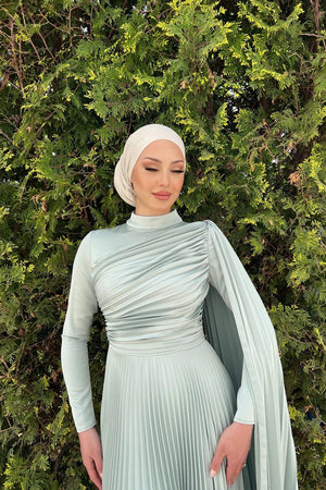Hesna Tesettür Abiye - FioraofDress - tesettur - abiye - 44 - Su Yeşili - hijab - evening - dress