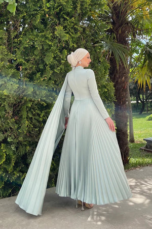 Hesna Tesettür Abiye - FioraofDress - tesettur - abiye - 44 - Su Yeşili - hijab - evening - dress