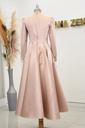 Holly Tesettür Abiye - FioraofDress - tesettur - abiye - rose - 38 - hijab - evening - dress