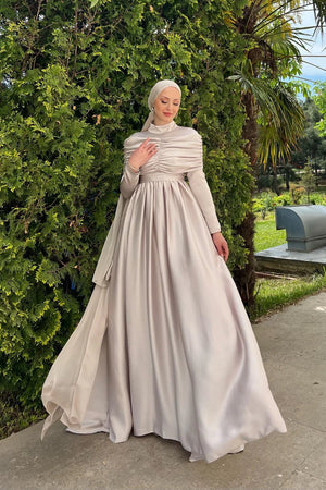 Hüma Tesettür Abiye - FioraofDress - tesettur - abiye - 44 - Taş - hijab - evening - dress