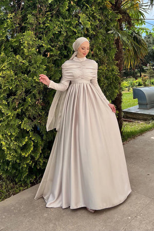 Hüma Tesettür Abiye - FioraofDress - tesettur - abiye - 44 - Taş - hijab - evening - dress