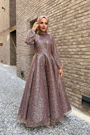 İnci Kahverengi Tesettür Abiye - FioraofDress - tesettur - abiye - 48 - KAHVERENGİ - hijab - evening - dress