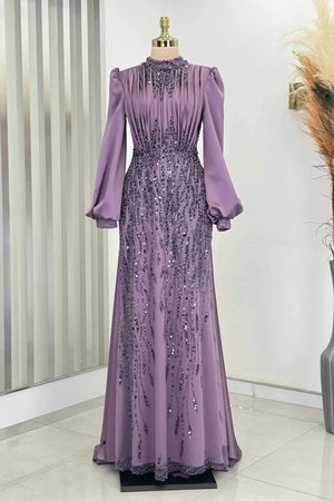 İncilay Tesettür Abiye - FioraofDress - tesettur - abiye - LİLA - 38 - hijab - evening - dress