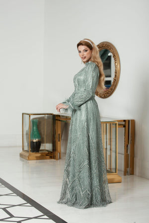 Işıltılı Safir Tesettür Abiye - FioraofDress - tesettur - abiye - 48 - LİLAA - hijab - evening - dress