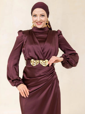Kamer Tesettür Abiye - FioraofDress - tesettur - abiye - 44 - BORDO - hijab - evening - dress