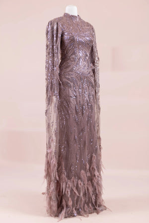 Kol Pelerin Tesettür Abiye - FioraofDress - tesettur - abiye - Bakır - 38 - hijab - evening - dress