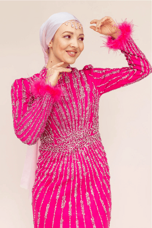 Lamira Tesettür Abiye - FioraofDress - tesettur - abiye - 48 - mint - hijab - evening - dress