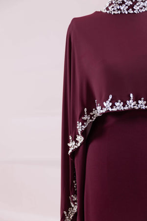 Layali Tesettür Abiye - FioraofDress - tesettur - abiye - BORDO - 40 - hijab - evening - dress
